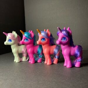 Hairmazing Fantasy Unicorns Brushable Hair Neon Colors  Set Of 4